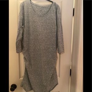 Long sleeve grey maternity dress